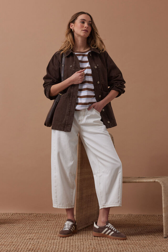 Ava Chore Shacket, CHOCOLATE