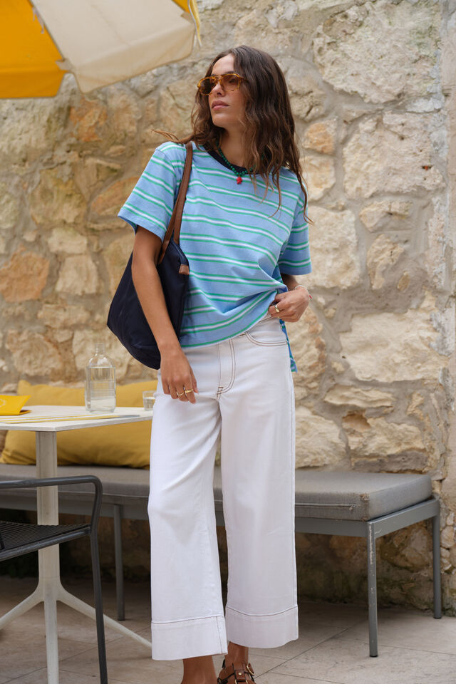 Jude Wide Leg Crop Jean, FRESH ECRU