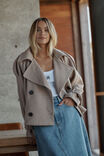 Boxy Trench, BEIGE WOOL BLEND - alternate image 1