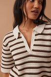 Molly Textured Stripe Short Sleeve Knit Tunic, CHOC STRIPE - alternate image 6