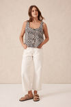 Square Neck Shell Top, LEOPARD LINEN BLEND - alternate image 6