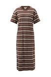 Charlotte Midi Terry Dress, CHOCOLATE WHITE STRIPE - alternate image 2