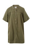 Half Placket Tunic Dress, SOFT OLIVE TWILL - alternate image 2