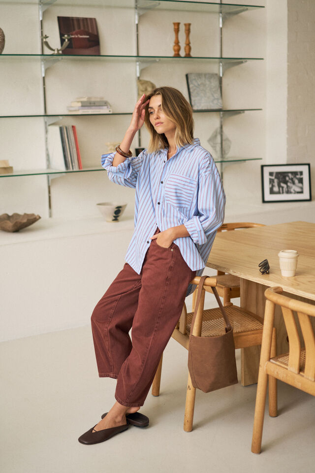 Maggie Tapered Barrel Jean, BURNT TOFFEE