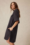 Relaxed Shirt Dress, WASHED BLACK TWILL - alternate image 6