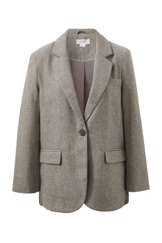 Heritage Blazer, NEUTRAL TWEED WOOL BLEND