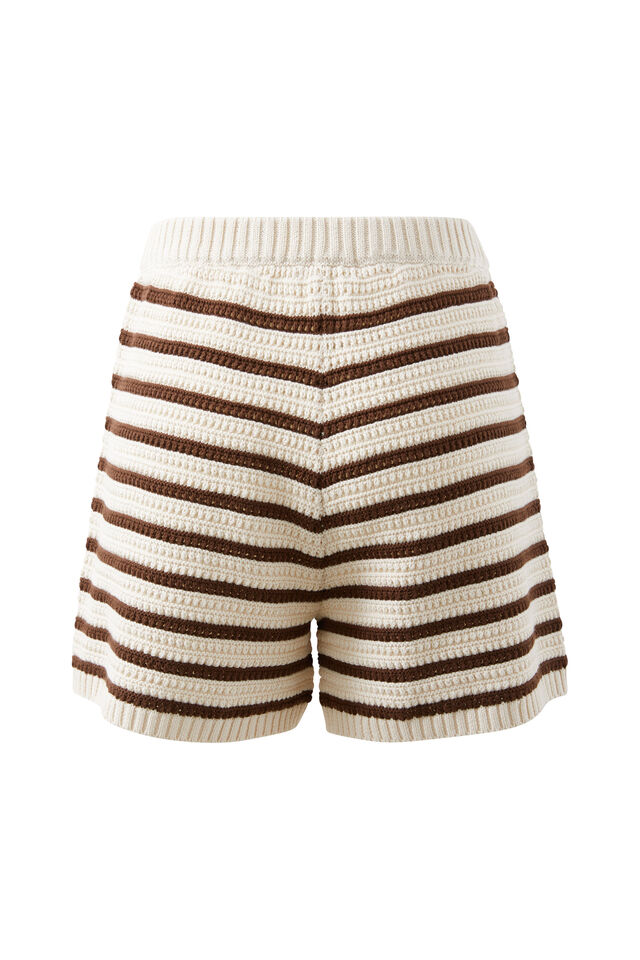 Molly Textured Knit Short, CHOC STRIPE