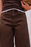 Olive Belted Denim Short, CHOCOLATE - example image 5