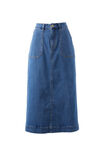 Patch Pocket Denim Midi Skirt, FRESH INDIGO - alternate image 2