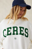 Isla Oversized Slouchy Crew, WARM WHITE LOGO - alternate image 5