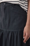 Tiered Midi Skirt, WASHED BLACK TWILL - alternate image 5
