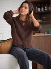 Nelly Long Sleeve Knit Cardi, CHOCOLATE - alternate image 1
