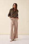 Utility Pleat Front Pant In Rescued Fabric, DARK CAMEL - alternate image 1