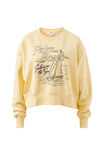 Charlie Cropped Slouchy Crew, SUNNY YELLOW PALM BEACH - alternate image 2