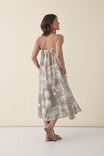 Strappy Midi Dress, BROWN PALM LINEN - alternate image 5