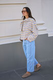Beau Long Sleeve Slouchy Tee, NEW BUTTER BRUNETTE STRIPE - alternate image 5