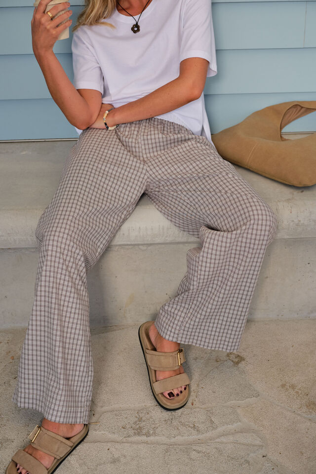 The Lounge Pant, WINE CHOC BLUE CHECK
