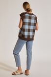 Soft Knit Checkered Vest In Recycled Blend, BITTER CHOC BLUE SHADOW CHECK - alternate image 3