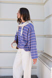 Beau Long Sleeve Slouchy Tee, WASHED NAVY/PINK CLAY - alternate image 6