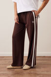 Gigi Wide Leg Terry Trackpant, CHOCOLATE SIDE STRIPE - example image 5