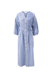 Crinkle Midi Dress, FRESH COBALT WHITE STRIPE - alternate image 2