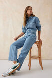 Long Sleeve Soft Denim Jumpsuit, VINTAGE BLUE - alternate image 1