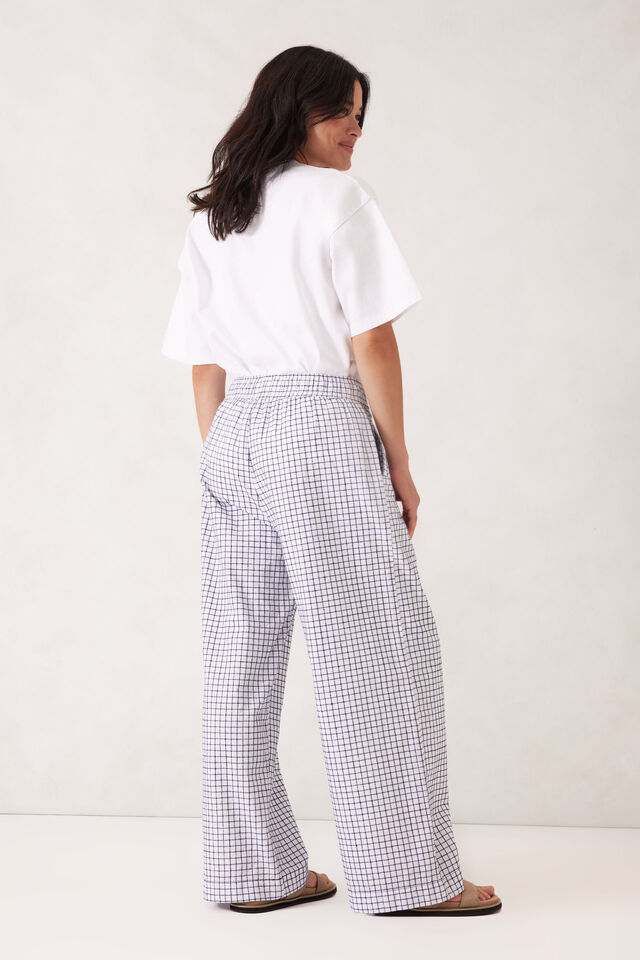 The Lounge Pant, WHITE NAVY CHECK