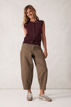 Soft Knit Button Vest, WINE - alternate image 5