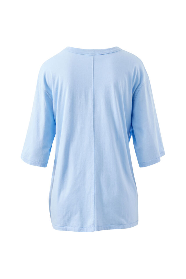Liv Oversized Tee, CHINA BLUE/PALM BEACH