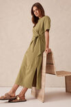 Tie Midi Tee Dress, FIG GREEN - alternate image 5