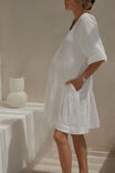 Short Sleeve Tunic Mini Dress, WHITE - alternate image 5