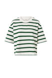 Boxy Terry Tee, WHITE WINTER GREEN STRIPE - alternate image 2