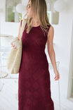 Daisy Diamond Knit Midi Dress, POMEGRANATE - alternate image 5