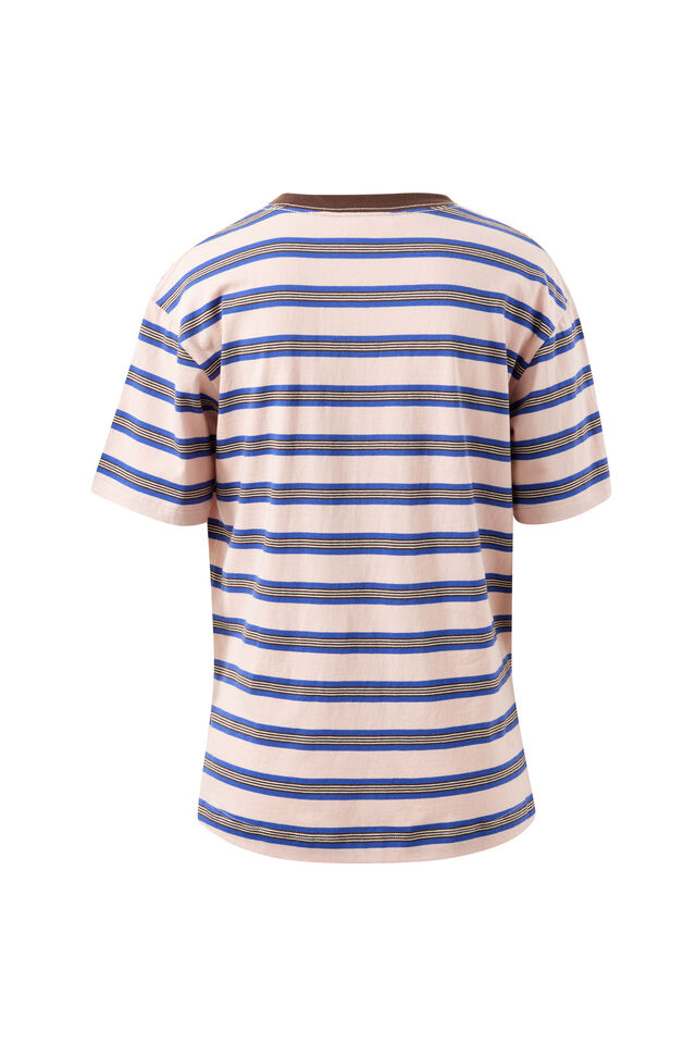 Stevie Slouchy Tee, CHALK PINK/POLO BLUE/CHOC STRIPE