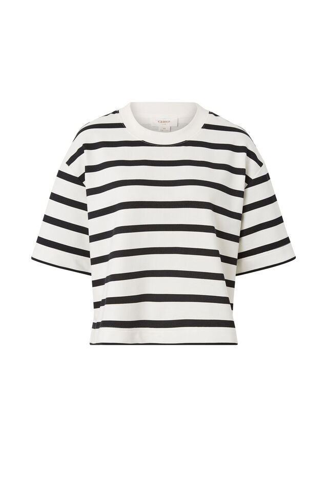 Boxy Terry Tee, WHITE PHANTOM STRIPE