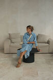 Long Sleeve Yoke Detail Midi Dress, VINTAGE BLUE - alternate image 5