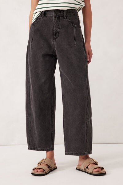 Darted Barrel Jean, FADED BLACK