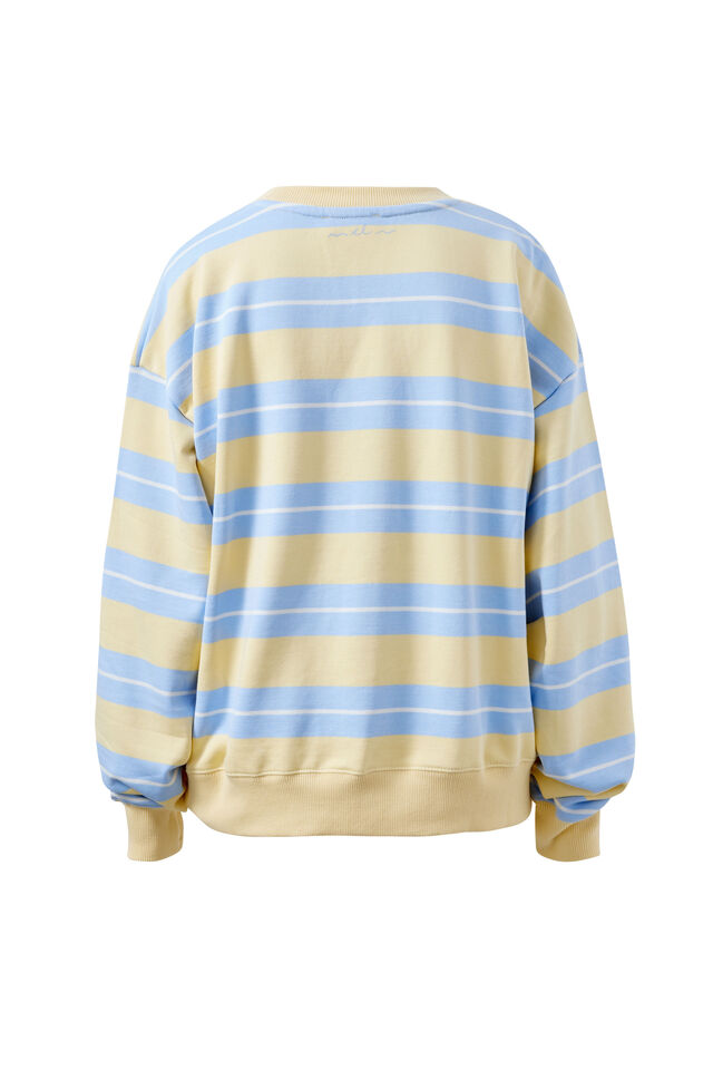 Romy Crew, BUTTER/CHINA BLUE STRIPE