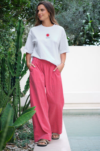 The Lounge Pant, RED WHITE CHECK