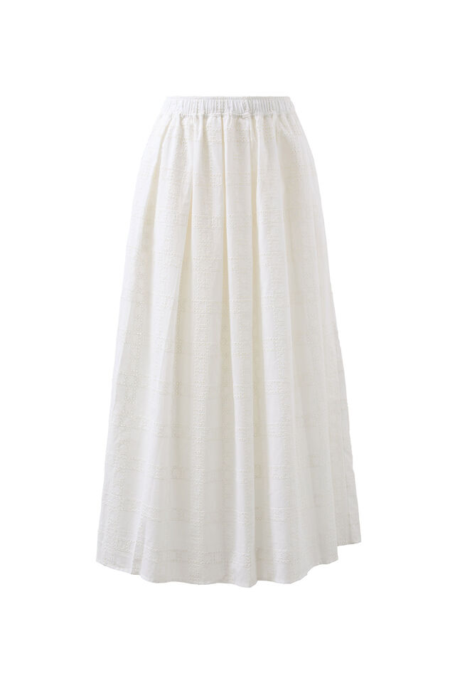 Florence Maxi Skirt, WHITE BRODERIE