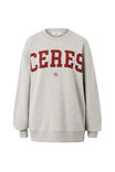 Oversized Slouchy Crew, GREY MARLE HERITAGE LOGO - alternate image 2