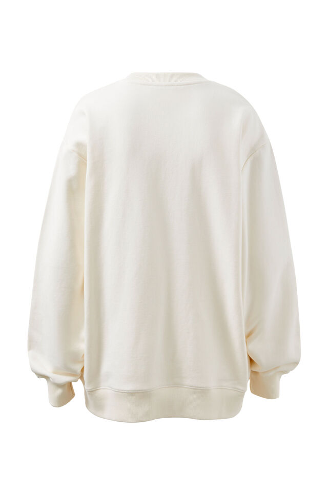 Isla Oversized Slouchy Crew, WINTER WHITE HERITAGE LOGO