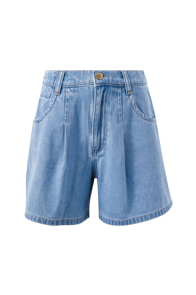 Pearl Pleat Short, VINTAGE BLUE