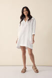 Button Up Mini Dress, WHITE - alternate image 7