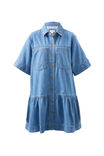 Short Sleeve Tiered Pocket Shirt Dress, VINTAGE BLUE - alternate image 2