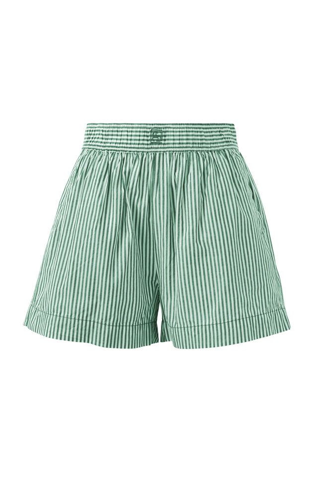 Mila Short, KELLY GREEN WHITE STRIPE