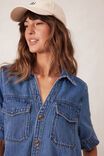 Relaxed Shirt Dress, FRESH INDIGO - alternate image 4