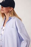 Peta Oversized Shirt, WHITE HERITAGE BLUE STRIPE - alternate image 5