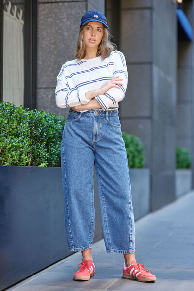 Tapered Barrel Jean, FRESH INDIGO