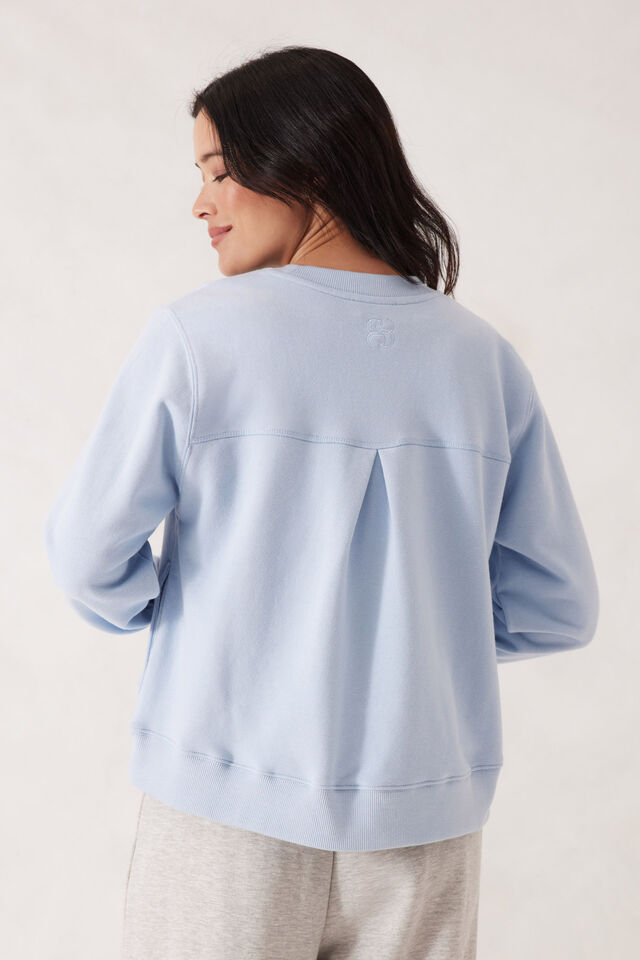 Seamed Fleece Top, CHALK BLUE